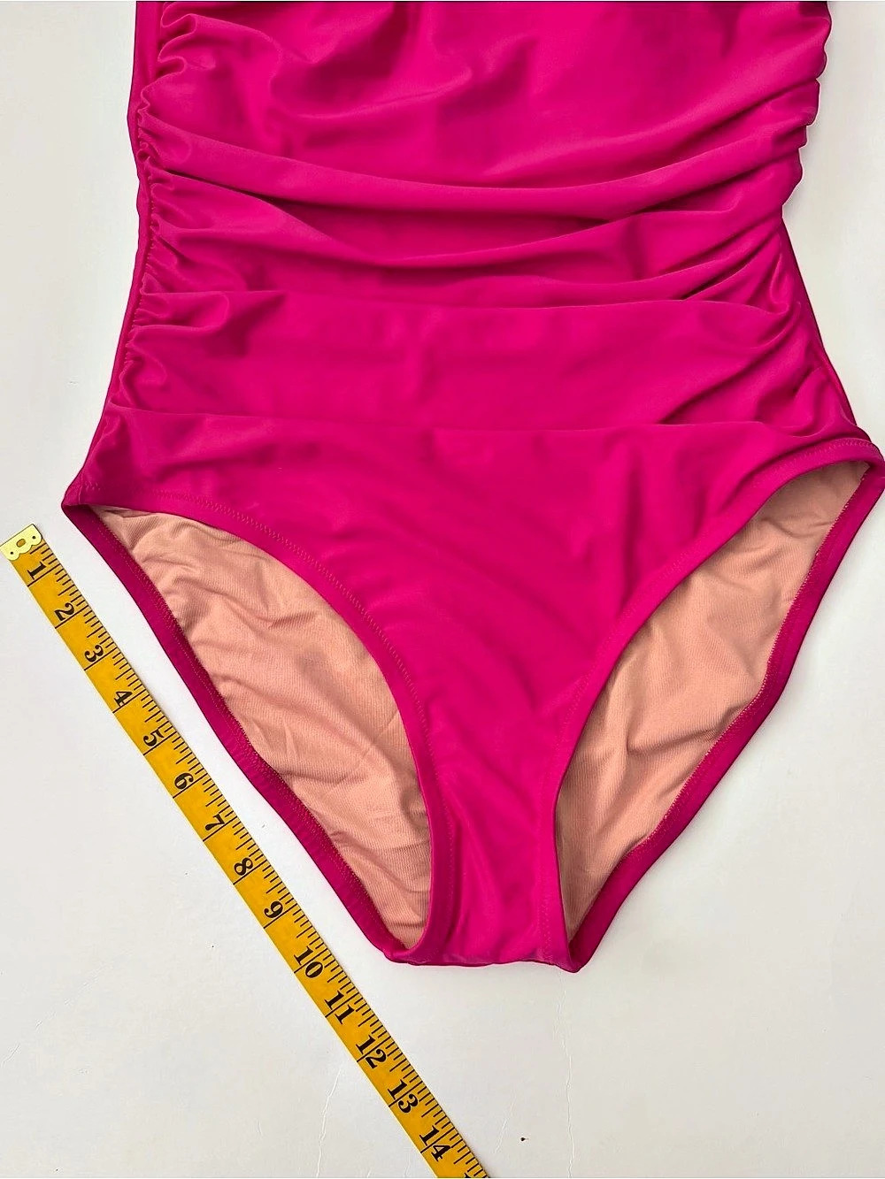 J.Crew One-Shoulder Ruched Swimsuit Pink Size 12 - Picture 5 of 10